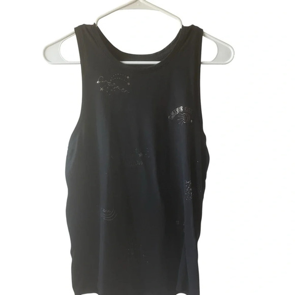 Old Navy Active Black Graphic Inspirational Size Small Muscle Tank Top - Picture 3 of 8